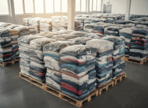 Használt ruha raklapon